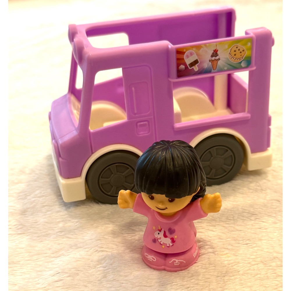 Fisher Price Little People Purple Ice Cream Truck and Unicorn Girl Figure Set